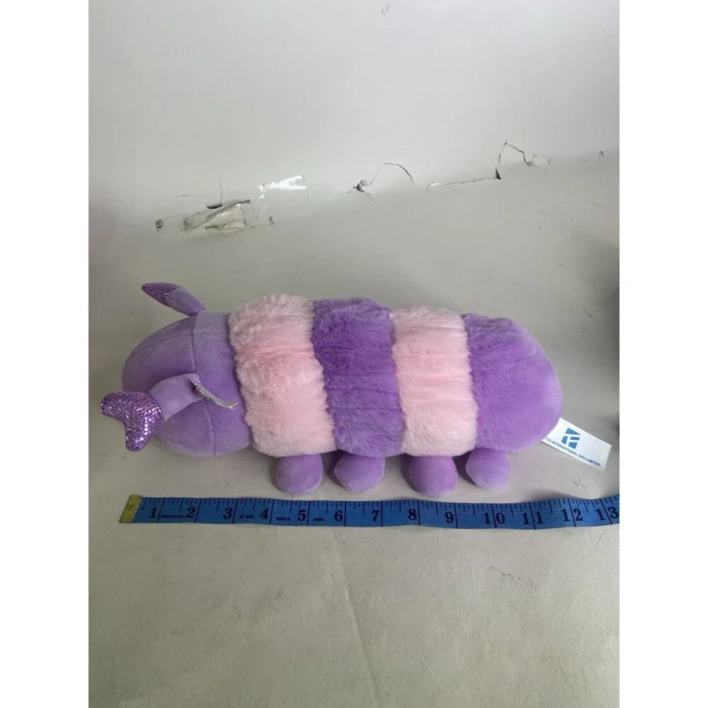 Fengtuo Caterpillar Plush Stuffed Animal Toy Love Bug Purple Pink Hearts
